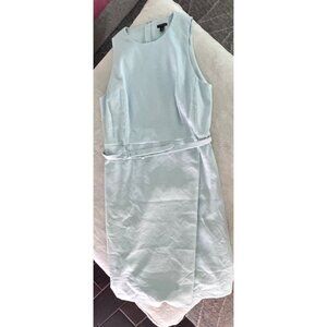 Ann Taylor Womens Light Blue Sleeveless Sheath Dress Belt Size 14 New